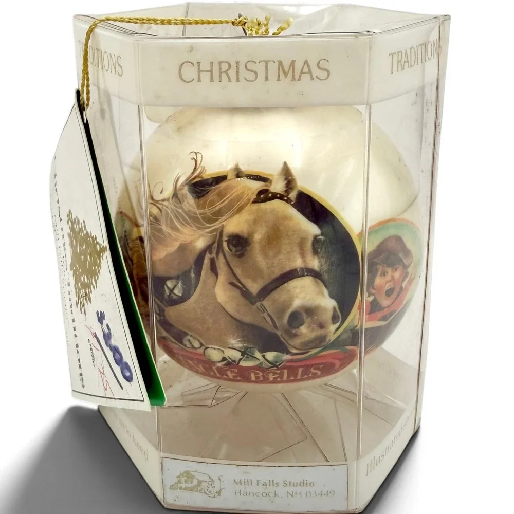 Vintage 1979 Mill Falls Studio Christmas Traditions Jingle Bells Horse Ornament